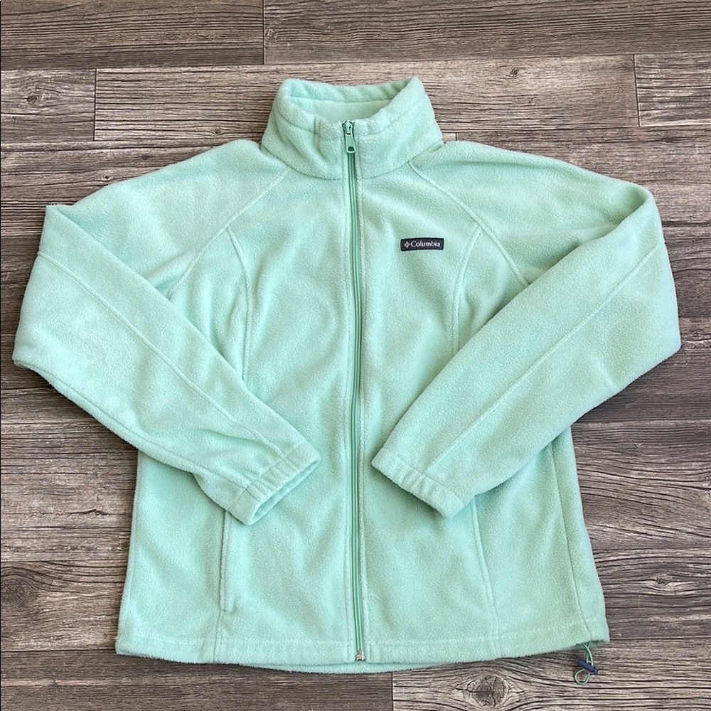 Columbia Mint Green Full-Zip Fleece Jacket